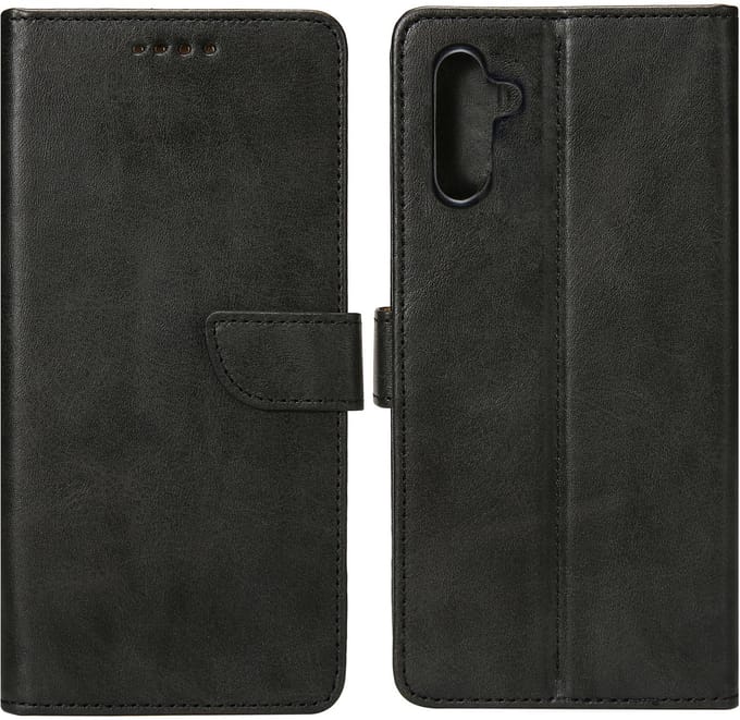 Rixus Bookcase For Samsung Galaxy S24, S25 Black