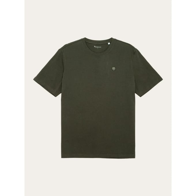 KnowledgeCotton Apparel T-shirt Donkergroen - Casual T-shirts