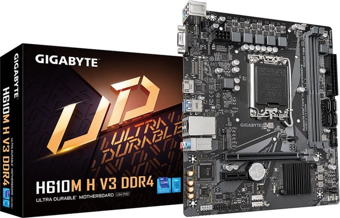 GIGABYTE H610M H V3 DDR4 Moederbord - Intel H610 - Intel LGA1700 - DDR4 RAM - Micro-ATX