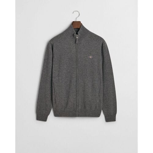 Gant Vest Superfine Lambswool Zip Cardigan Antraciet / male