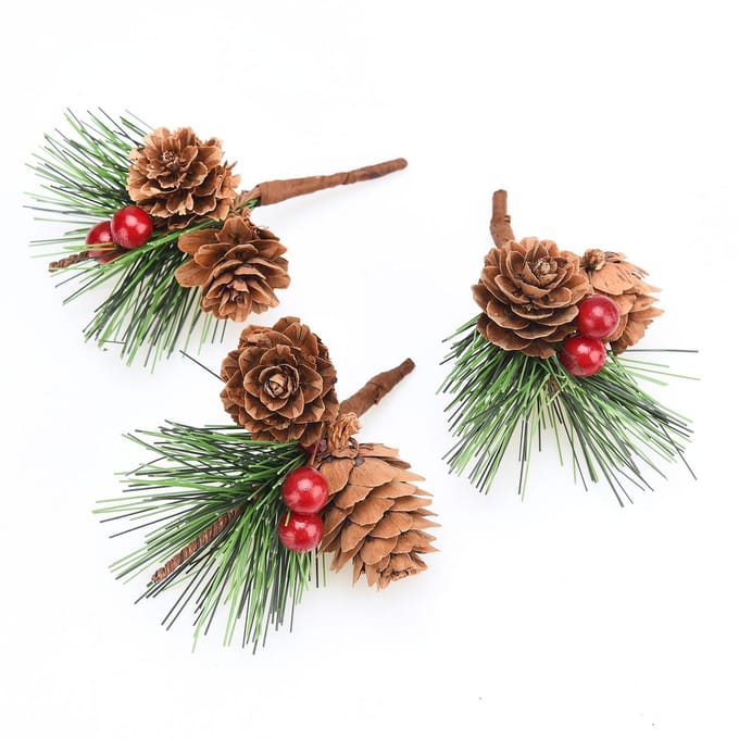 Mini Kerstboom Accessoires Pijnappels Pijntakken Kerstversieringen Kleine Bloemstukjes beige