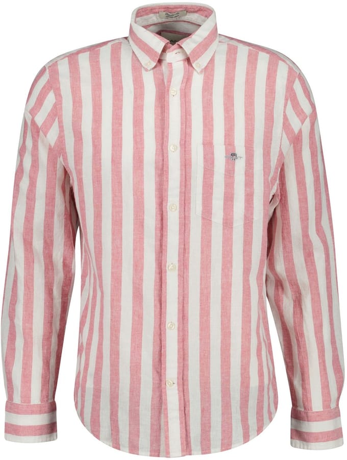Gant overhemd streepjes roze normale fit linnen
