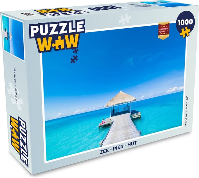 Puzzel Zee - Pier - Hut - Legpuzzel - Puzzel 1000 stukjes volwassenen