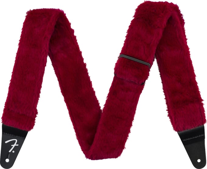 Fender Poodle Plush Strap, Red - Gitaarband - rood