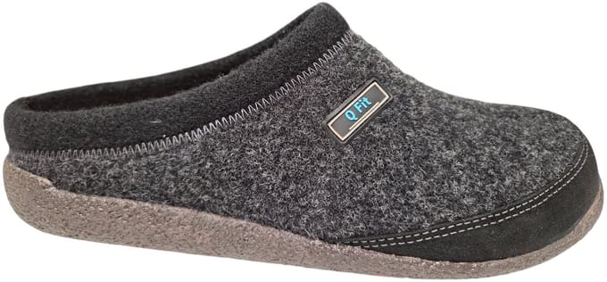 Q Fit Bern 1 Zwarte Suede Open Heren Pantoffels - Zwart - 42