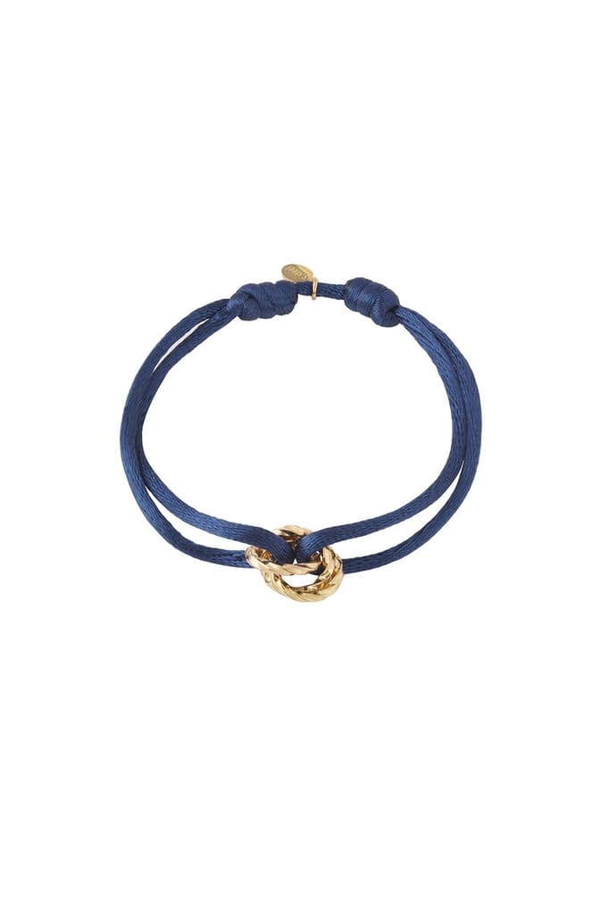 Armband met zonnige dagknoop - Donkerblauw