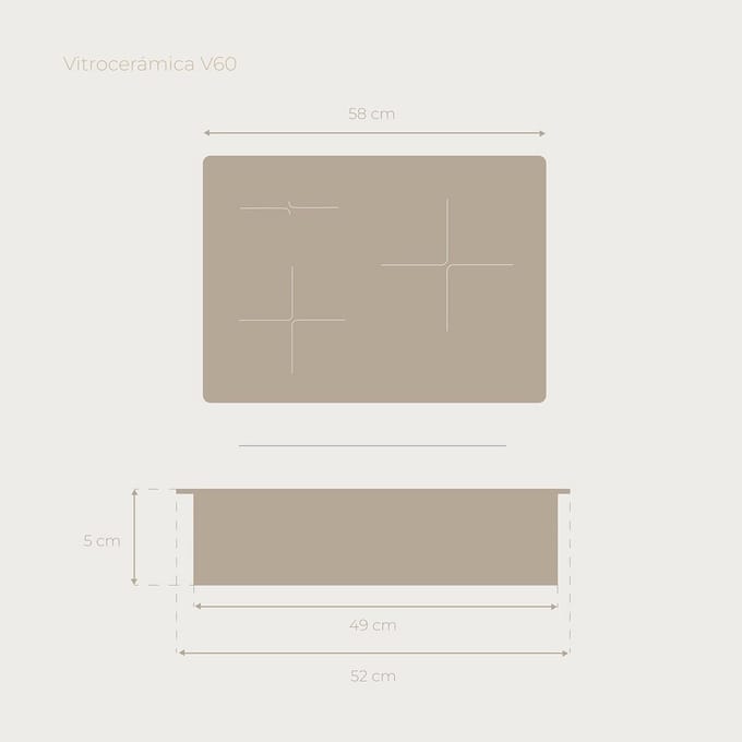 Inbouw Keramische Kookplaat met 3 Zones - 5700W Vermogen & Touch Control