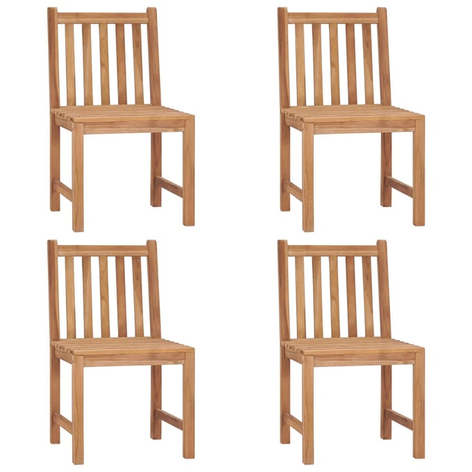 vidaXL - Tuinstoelen - 4 - st - met - kussens - massief - teakhout