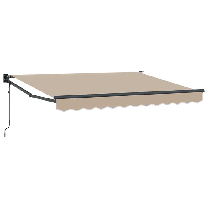 vidaXL - Uitschuifbare - luifel - Beige - 3,5 - x - 2 - m - Polyester - en - Metaal