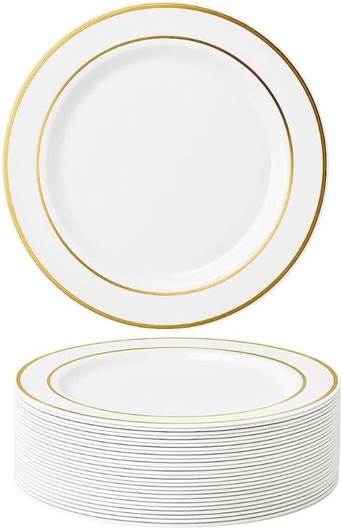 KAD® Bord - 25 Stucks - Dinerborden - Dinerbord - Wit - 26cm x 26cm x 1cm