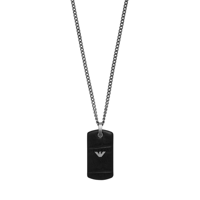 Emporio Armani Heren Ketting Staal - Zwart