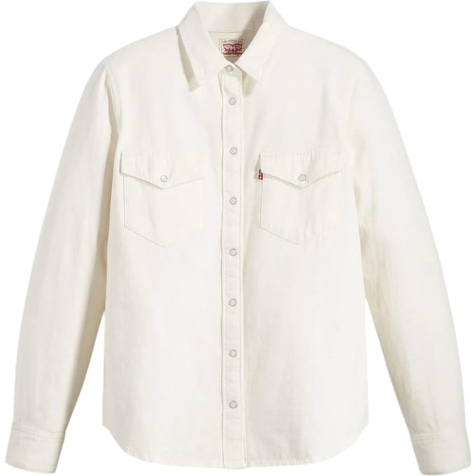 Levi's Dames Iconische Western Denim Blouse met Lange Mouwen (Ecru)