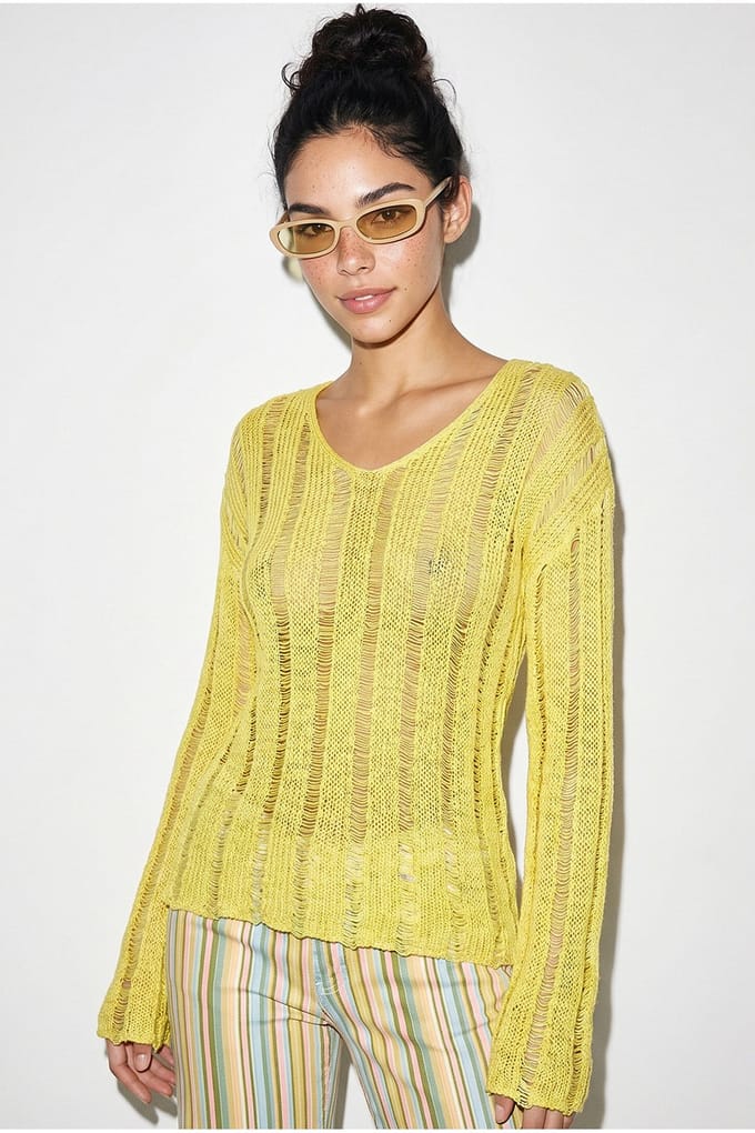 Dames Textured V-hals Trui