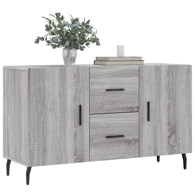 vidaXL - Dressoir - 100x36x60 - cm - bewerkt - hout - grijs - sonoma - eikenkleurig