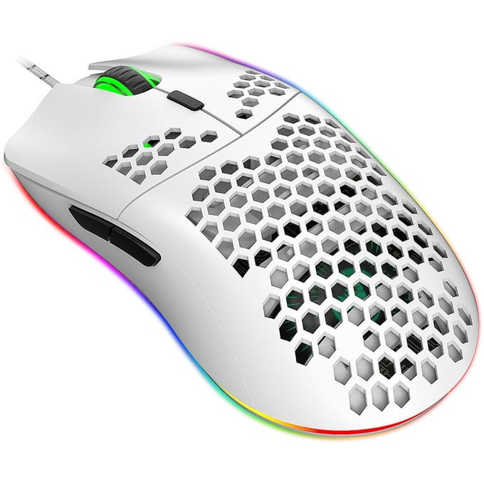 HXSJ J900 USB-bedrade gamingmuis RGB-gamingmuis met zes instelbare DPI Ergonomisch ontwerp voor wit