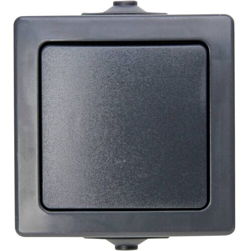 Nautic Wipschakelaar kruis - Opbouw - Spatwaterdicht - Antraciet - IP44