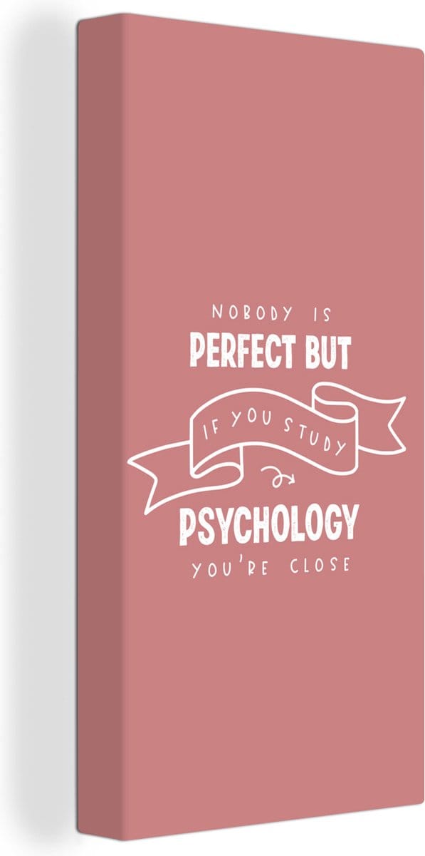 Canvas Schilderij Quote - Studeren - Psychologie - 20x40 cm - Wanddecoratie