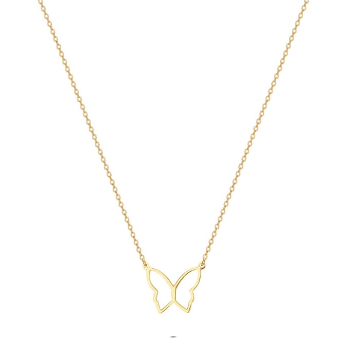 Twice As Nice Halsketting in zilver, vlinder Goudkleurig 45cm+5cm