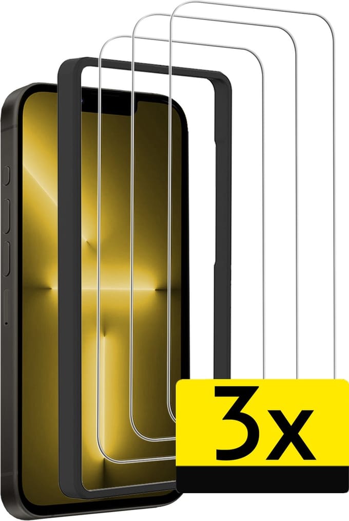 Screenprotector - Geschikt voor Apple iPhone 13 Mini - 3 Stuks - Met Installatie Frame - Beschermglas - Gehard Glas - Tempered Glass - Screen Protector