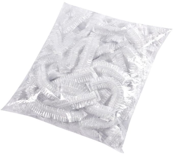 Dailygoods- Douchemutsen 100 Stuks - Wegwerp - Elastische Haarbanden - Groot en Dik - Voor Thuisgebruik - Ideaal voor Reizen - Haarmuts