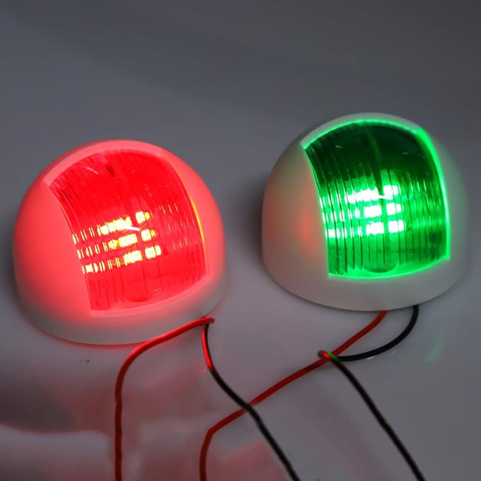 2 stuks Signaallamp Rood Groen LED Waterdicht Boot Navigatielicht 12V 24V Wit zwart