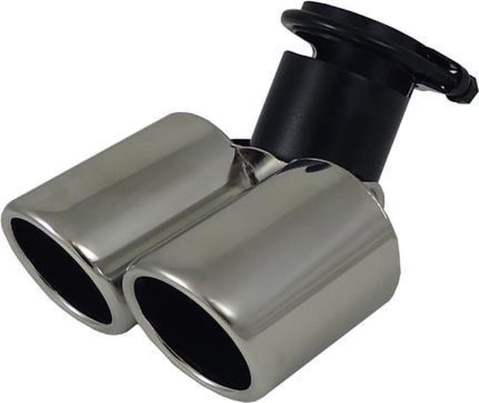 Uitlaatsierstuk RVS Verstelbaar 2x 76mm rond - passend 45-58mm