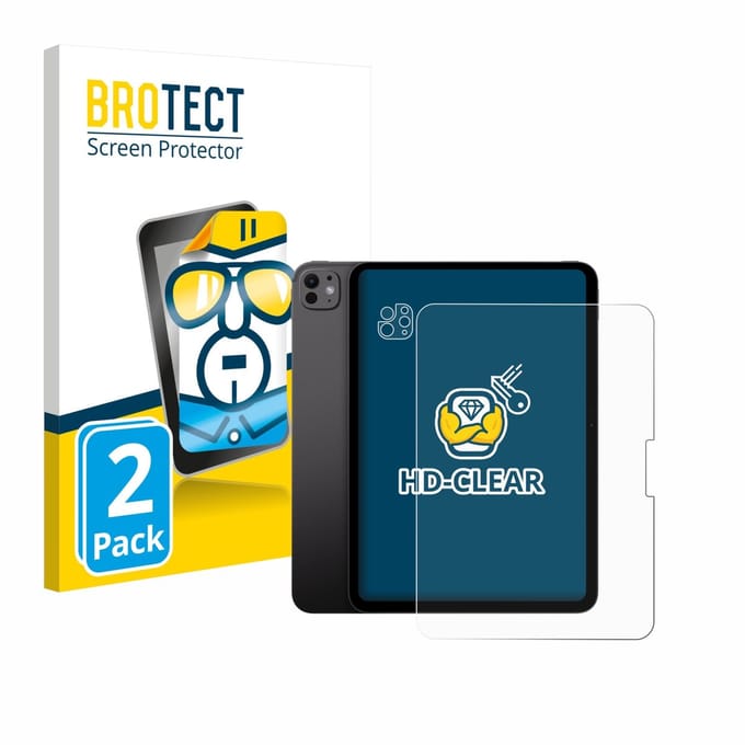 BROTECT - Screenprotector voor Apple iPad Pro 11" 2025 (Voor+Camera) - Folie Beschermfolie transparant 2 Stuks