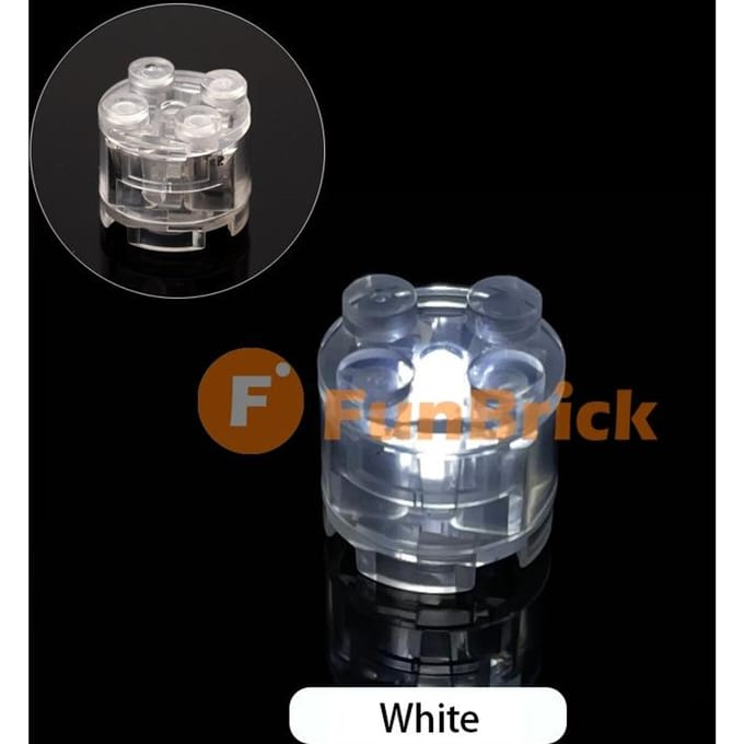 10 STUKS Multi Flash LED Licht Bouwstenen 2x2 Rond Baksteen MOC Speelgoed voor Stadsweg Assemblage Klassiek Cadeau 10PCS wit