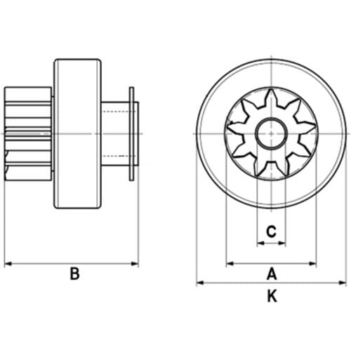 Vrijwielaandrijving/bendix, starter  HC-CARGO F 032 231 899