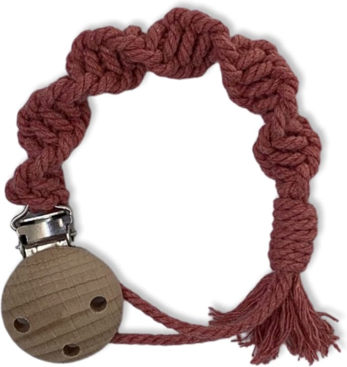 Macramé Speenkoord 'Spiral' - Rood/Roestbruin - Katoenkoord - Prijs per Stuk - Inclusief Verzendkosten