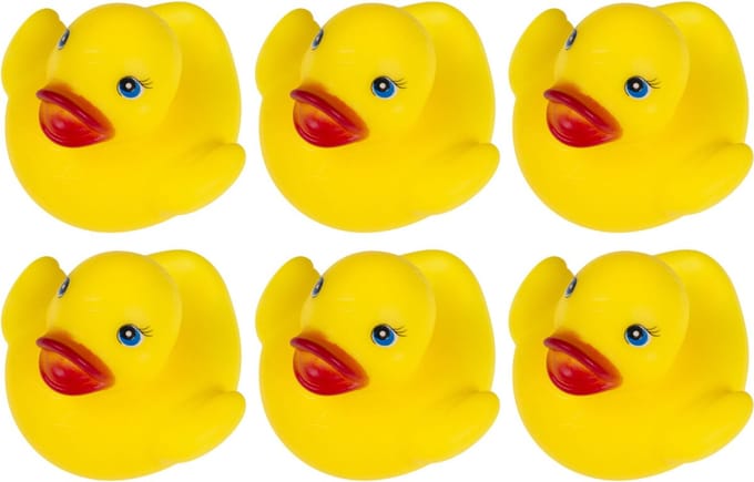 Duckiez badeendjes - 24x st - geel - 5,5 cm - badspeelgoed - Speelgoed - Badspeeltjes - Badeendjes
