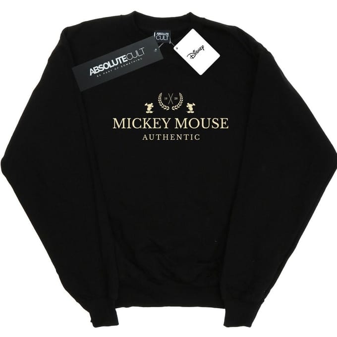 Disney Heren Mickey Mouse Authentic Sweatshirt (Zwart)