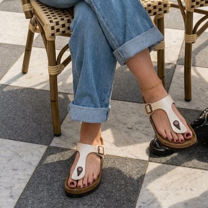 Birkenstock Birkenstock Gizeh graceful pearl white Birko-Flor
