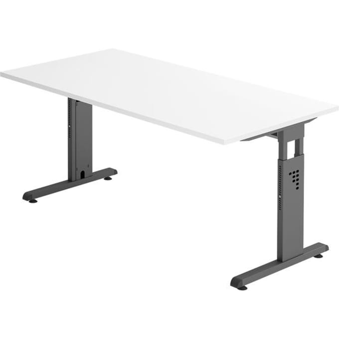 MEGA 16 G | Bureau - 160 x 80 Tafelhoogte I In hoogte verstelbaar Wit/Grafiet