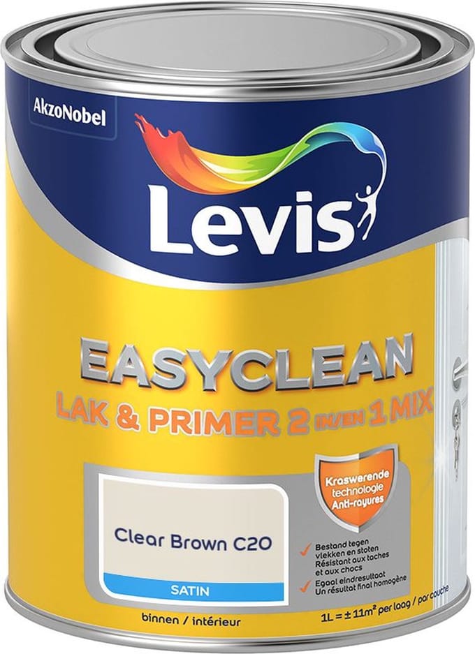 Levis - Easyclean Lak & Primer 2-In-1 Mix - Clear Brown C20 - Mengverf - 1 L