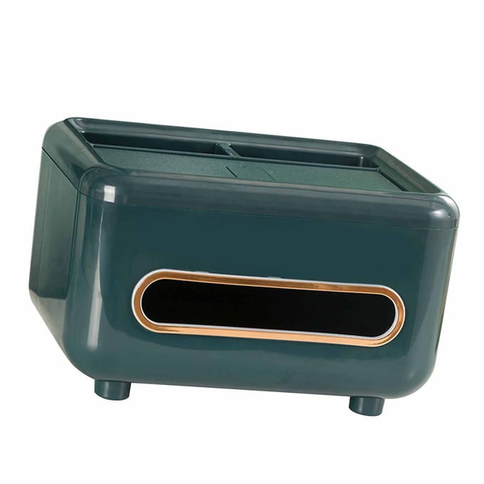 Desktop Tissuebox Multifunctionele Thuis Tissue Dispenser Afstandsbediening Opbergdoos voor Woonkamer Restaurant Donker