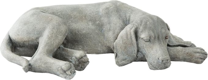 Clayre & Eef Beeld Hond 58x35x15 cm Grijs Polyresin
