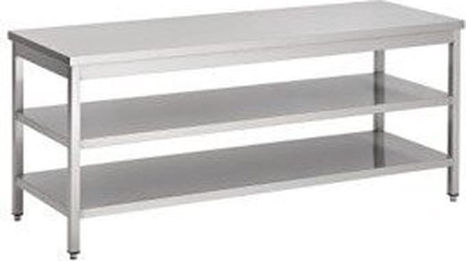 Werktafel met 2 schappen | 90cm breed | RVS | Combisteel | 7812.0318