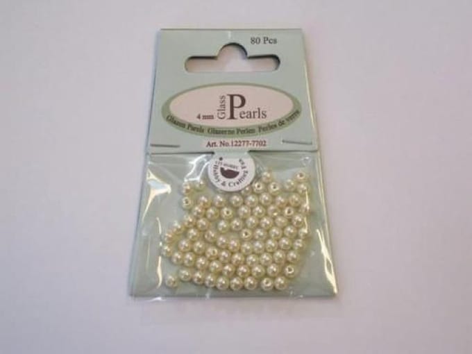 Glasparels - Rond - 4mm - Beige - 80 Stuks