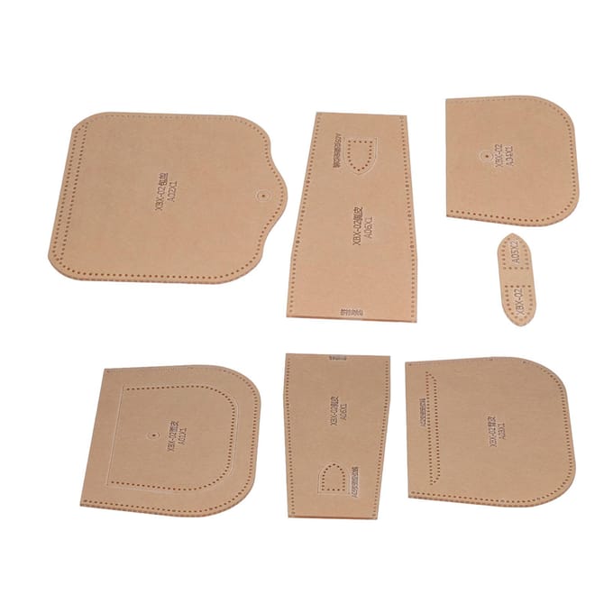 Acrylsjabloon Transparant Nauwkeurige Snijafstand Leer Tas Sjabloon met Beschermlaag beige