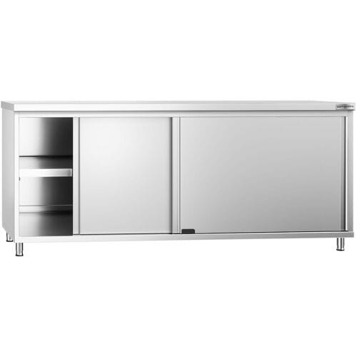 GGM Gastro Edelstahl Arbeitsschrank PREMIUM - 2000x800mm - mit Schiebetür Zilver