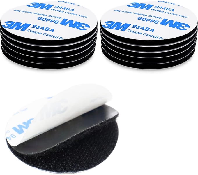 Scratch Double-Sided Stickers, Extra Strong, Reusable, Round, 5 cm, for Crafts, Home, Office, Cables, 10 Pairs of Discs with Hooks and Buckle