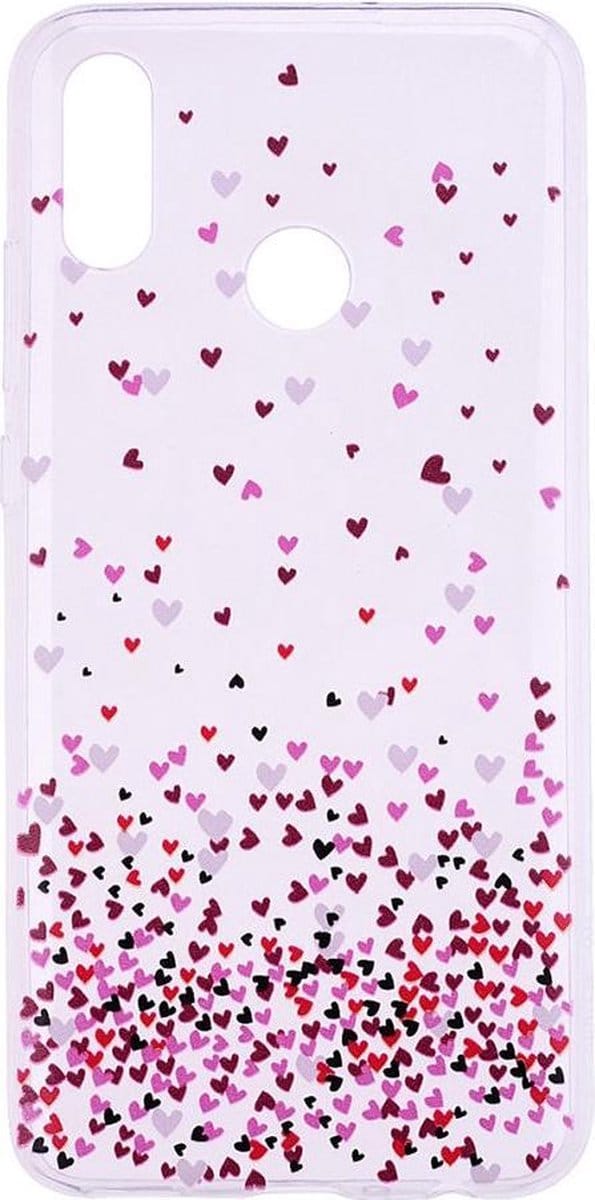 Shop4 - Samsung Galaxy M20 (Power) Hoesje - Zachte Back Case Hartjes Transparant