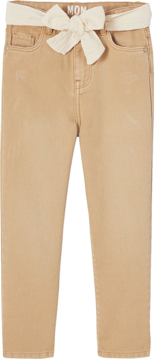 Vertbaudet "Mom fit" broek en sjaalriem van katoengaas voor meisjes