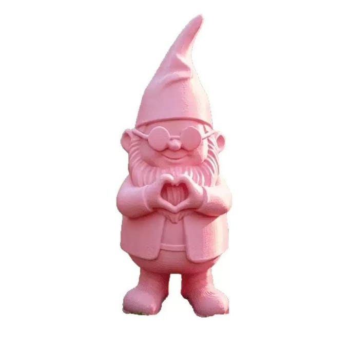 1 STuks Roze hartvormige tuinkabouterbeeldje, een dwergbeeldje met een speelse zonnebril roze