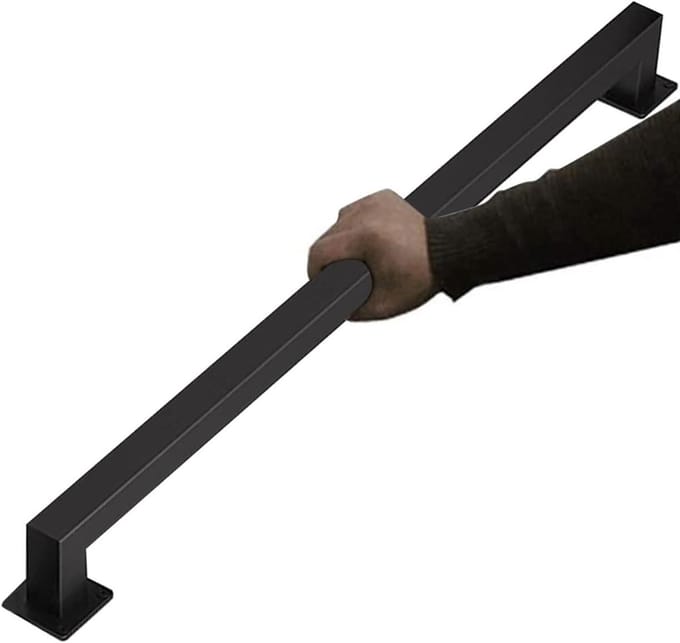 Trapleuning Set - Steunrail - Veilig Trap Lopen - Smeedijzer Metaal - 570cm - Zwart