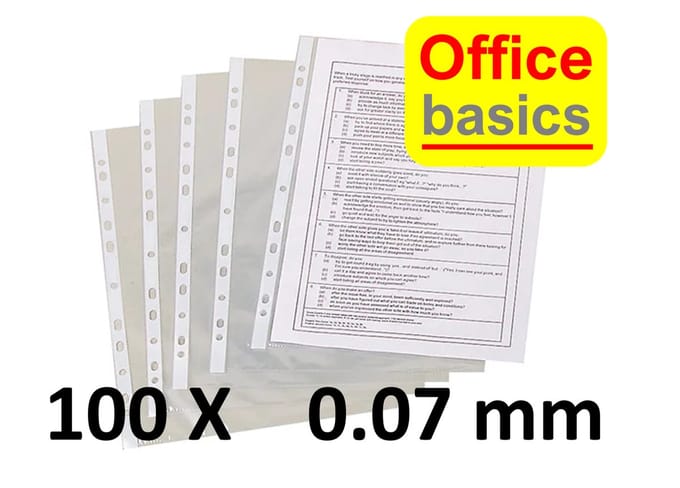 100 x showtas Office Basics - 11 gaats - 0,07mm - PP - glad