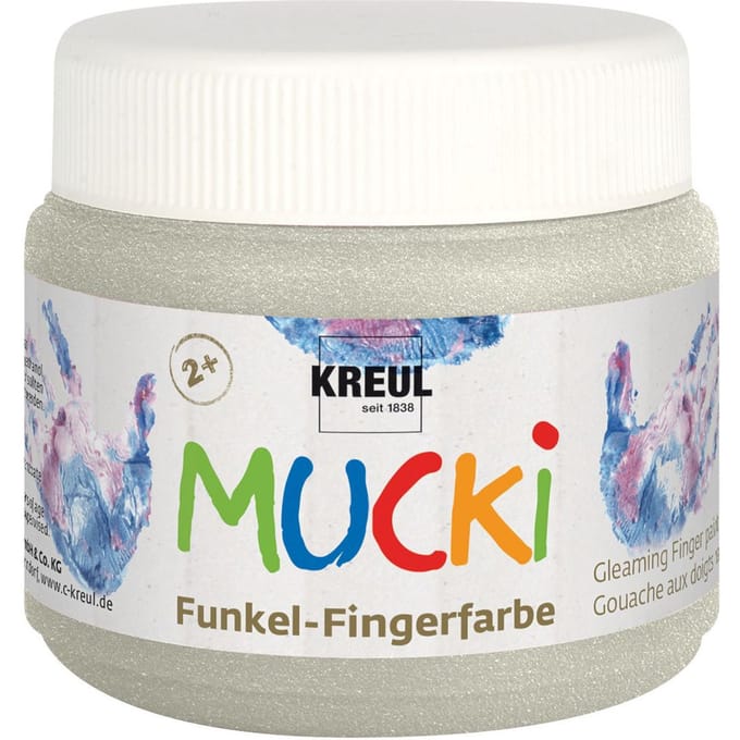 Creativ Company Mucki Finger Paint - Silver Metallic 150ml