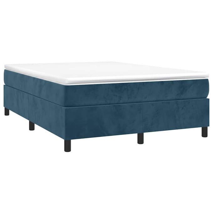 vidaXL - Boxspring - bed - 140x190 - cm - fluweel - donkerblauw
