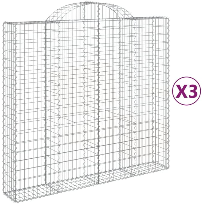vidaXL - Schanskorven - 3 - st - gewelfd - 200x50x180/200 - cm - ijzer